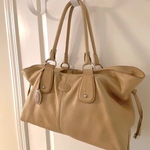 Tod’s leather Diana d-bag tan purse tote